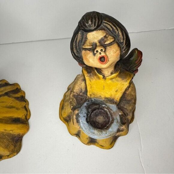 Vintage Italian Angel Figurines by Thun Bozen Hand-Painted Candle Holders MCM - Picture 11 of 12